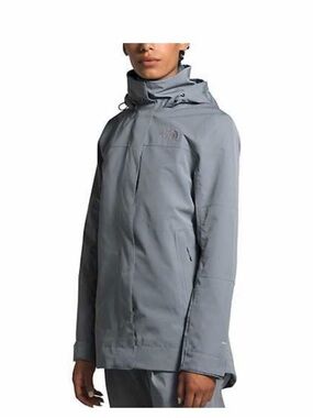 The North Face Women's Grey Waterproof Hooded Jacket